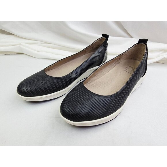 Naturalizer Size 9M Womens Black Harris WedgeHeel Slip On Logo Tag Comfort Shoes - Picture 8 of 14
